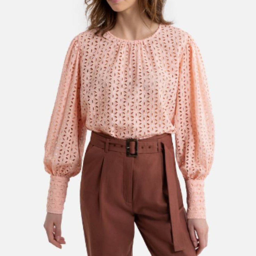 La Redoute Broderie Anglaise Blouse with Long Sleeves